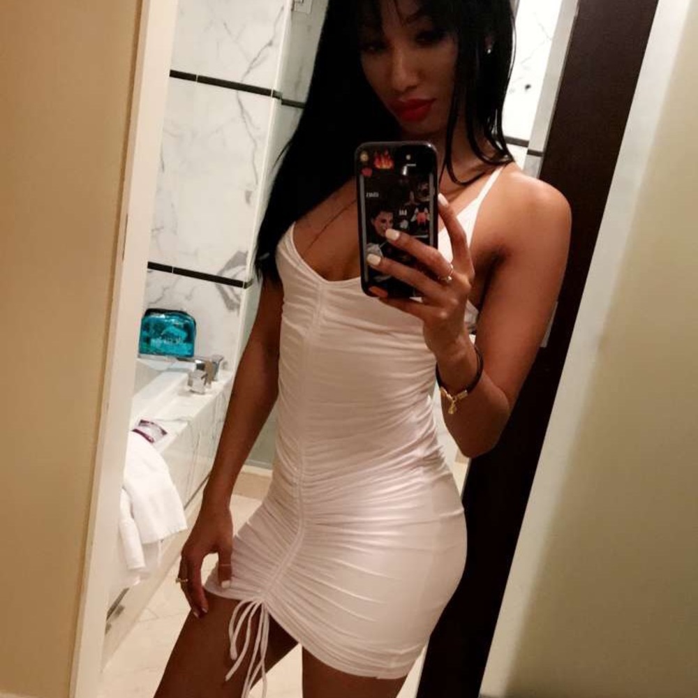 White Rouched Bodycon Mini Dress
